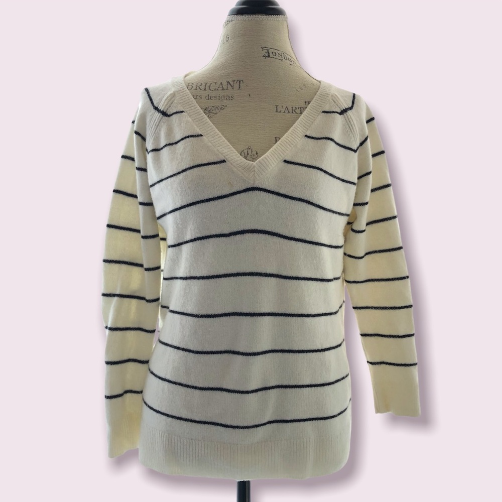 Massimo Dutti Long Sleeve Pullover Striped Sweater